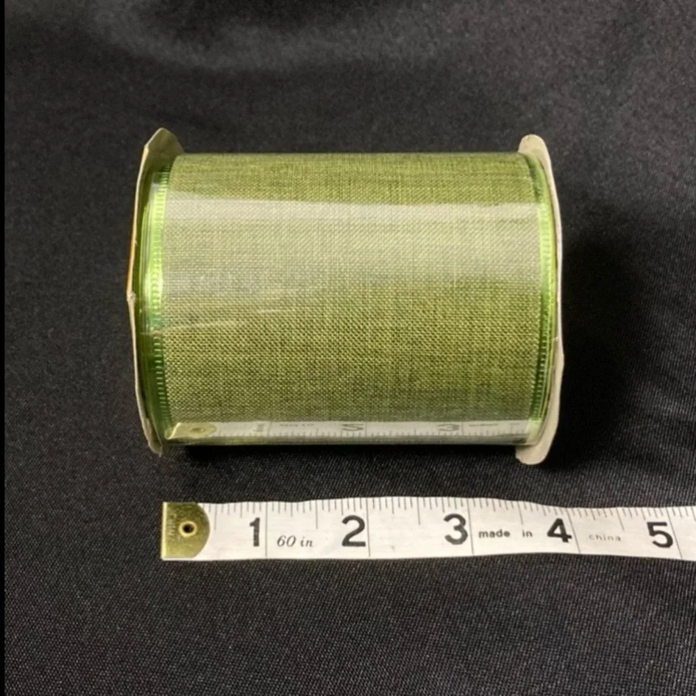 ⭐️ Crafter’s Square Green Wire Edged Craft Ribbon 3.5” x 72”